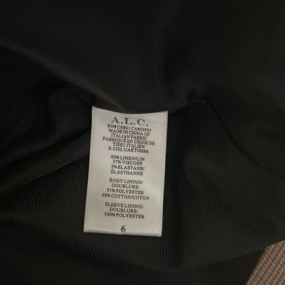 NWT A.L.C Donovan Plaid Linen Blend Single-Breasted Jacket in Tawny Plaid size 6 - Picture 16 of 16